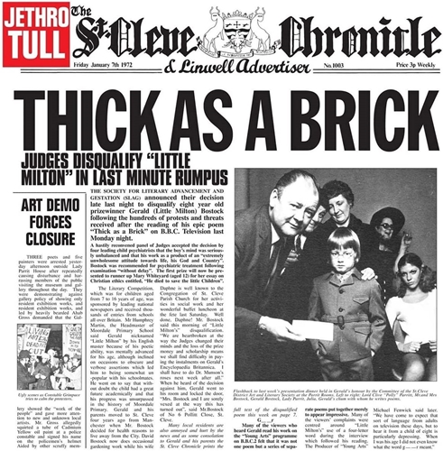 Picture of Thick As A Brick (50th Anniversary Edition) (Special newspaper packaging)  by Jethro Tull