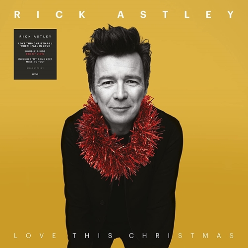 Picture of LOVE THIS CHRISTMAS / WHEN I FALL IN LOVE (12” RED VINYL)  by RICK ASTLEY