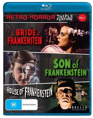 Picture of RETRO HORROR TRIPLE FEATURE VOL 1: BRIDE OF FRANKENSTEIN + SON OF FRANKENSTEIN +HOUSE OF FRANKENSTEIN (BLU-RAY)