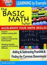 Picture of BASIC MATH TUTOR ADDING & SUBTRACTING FRACTIONS &