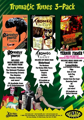 Picture of Tromatic Tunes 3-Pack (rockabilly Vampire, Terror Firmer and Tromeo and Juliet)